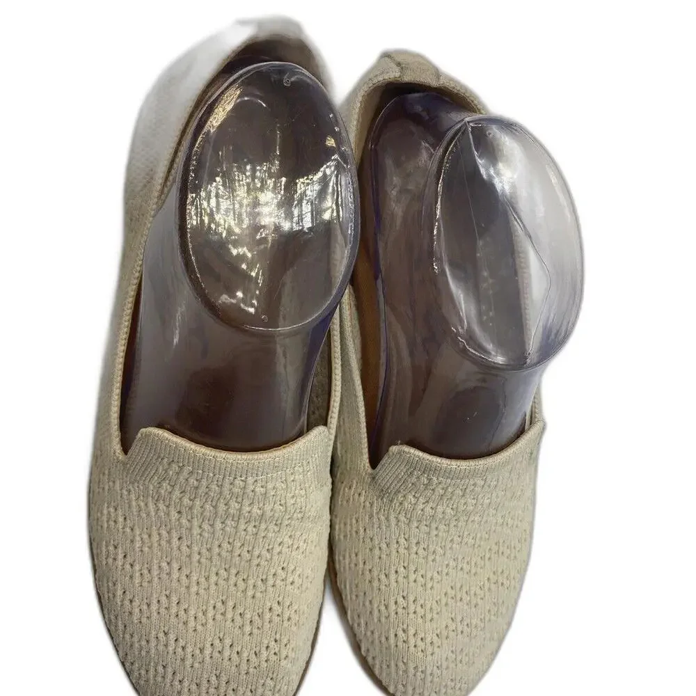 Zodiac Women's Shoes Tan Cream Size 8 M Kit Knit Loafers Slip On Flats Birch